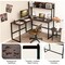 Reversible L-Shaped Corner Desk with Storage Bookshelf and Open Storage Hutch
